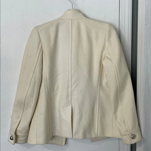 Banana Republic Wool Blend Double Breasted Ivory Button Down Pea Coat Size Small - Picture 8 of 10